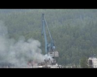 Сегодня утром в микрорайоне новая РЭБ произошло возгорание неэксплуатируемого танкера